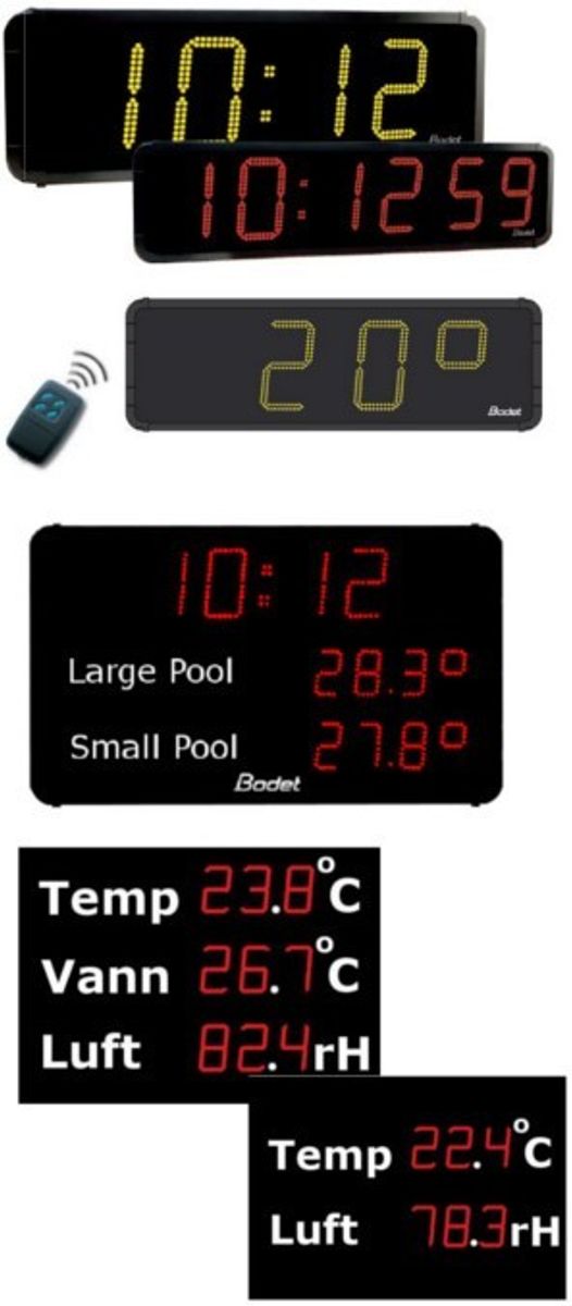 Digitalklokke, temperaturdisplay